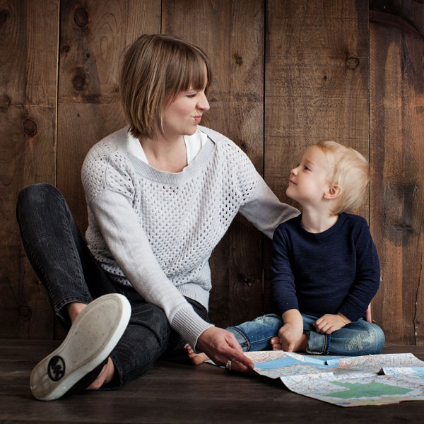 Mom and Child Making Faces